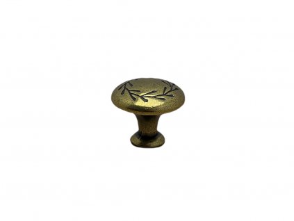 Nabytkova knopka Erdenza mosaz patina detail
