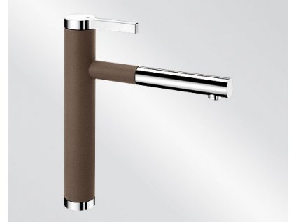 Kuchyňská baterie Blanco LINEE S Silgranit-look dvoubarevná kávová/chrom