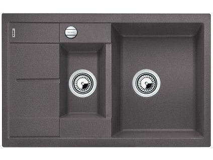 Granitový dřez Blanco METRA 6 S Compact Silgranit šedá skála oboustranné provedení s excentrem 518876
