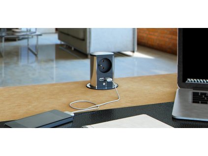 Elektro zásuvka Bachmann Elevator 2x USB nabíječka, 1x 230V nerez 928.020