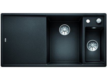 Blanco AXIA III 6 S InFino Silgranit černá dřev.kráj.deska dřez vpravo s exc.