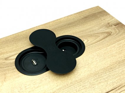 Elektro zásuvka EIGHT USB + 1x 230V černá VPP