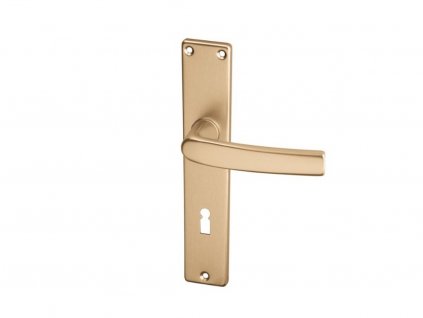 Dveřní klika LARA bronz - hranaté štítové kování 72 mm (Provedení štítu BB - obyčejný klíč)