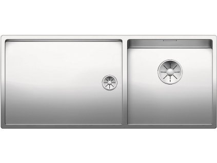 Nerezový dřez Blanco CLARON 400/550 T-IF InFino Nerez hedvábný lesk dřez vpravo bez táhla 521600