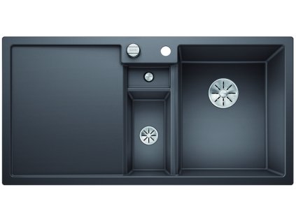 Granitový dřez Blanco COLLECTIS 6 S InFino šedá skála dřez vpravo + miska s víkem antracit a excentr 523345