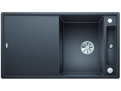 Granitový dřez Blanco AXIA III 5 S-F InFino šedá skála + skleněná krájecí deska a excentr 523232