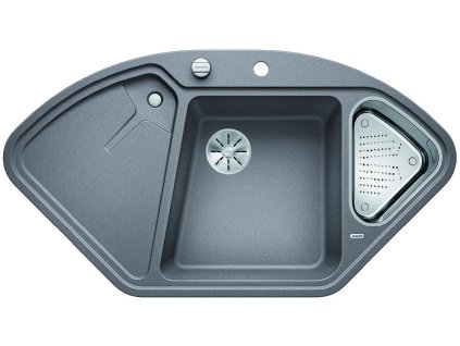 Granitový dřez Blanco DELTA II-F InFino Silgranit aluminium s excentrem přísluš. ano 523672