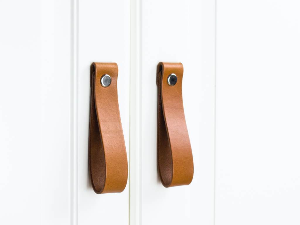 In-Design Nábytková kožená knopka NATURE velká, hnědá kůže