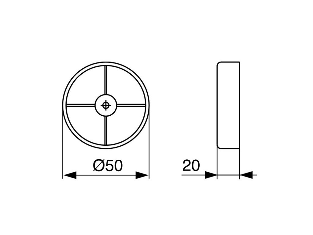 Levně In-Design Kluzák šroubovací o 50 mm GL21 Nábytkové kluzáky/nožky - výška (mm): 20