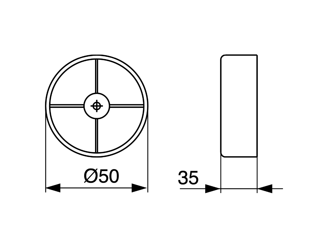 Levně In-Design Kluzák šroubovací o 50 mm GL21 Nábytkové kluzáky/nožky - výška (mm): 35