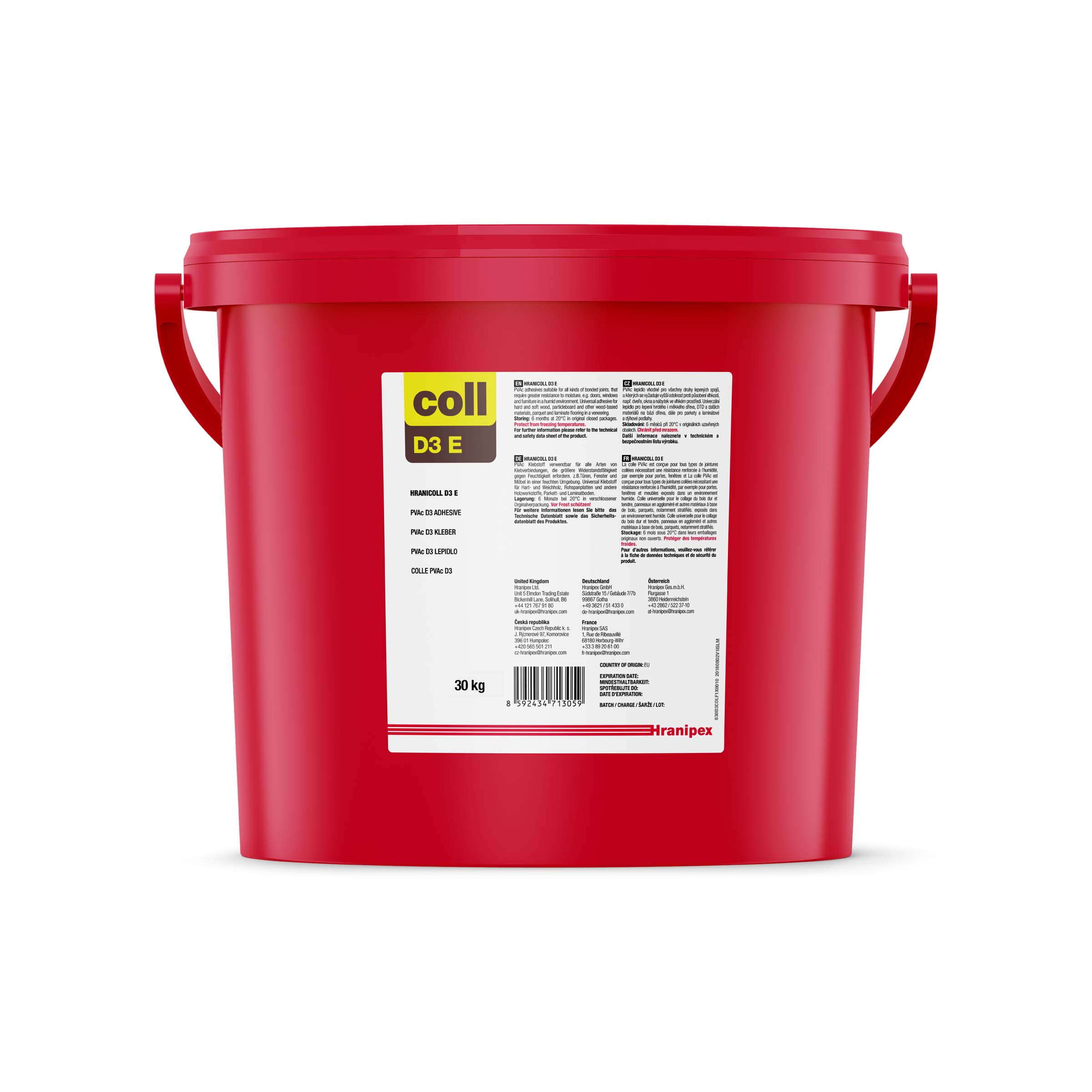 Levně Disperzní lepidlo Hranipex Hranicoll D3 E Balení: 30 Kg vědro