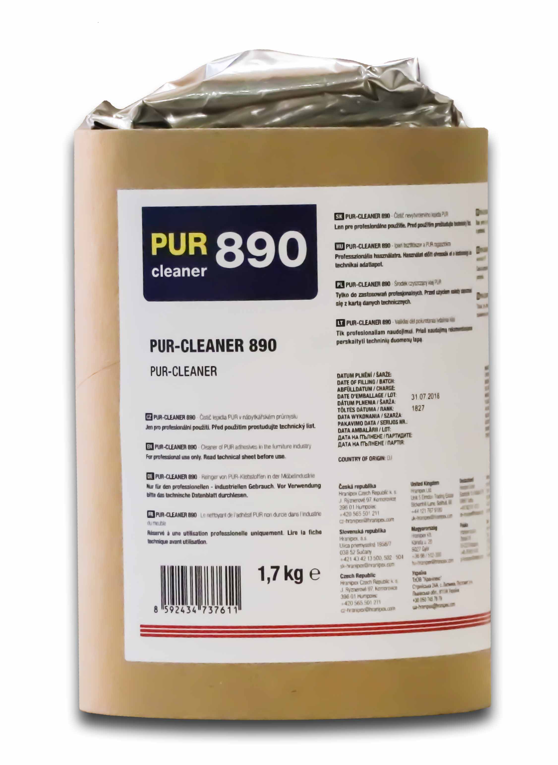 Levně Hranipex Cleaner 890 patrona - čistič PUR tavných lepidel 1,7 Kg