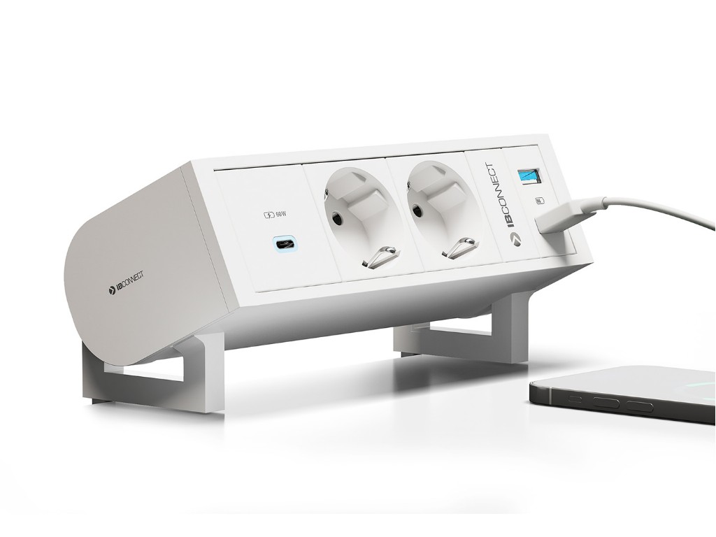 Levně IBConnect Elektro zásuvka SUPRA bílá - různé konfigurace Konfigurace elektrozásuvky: 1x230V + USB nab. A+C