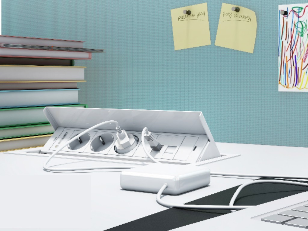 Levně IBConnect Jednotka INBOX bílá - 4 pozice různé konfigurace Konfigurace elektrozásuvky: 1x230V + USB nab. C (60W) + USB nab. A+C + Modul