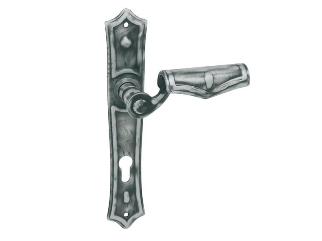 Levně In-Design Dveřní klika Agave rozteč 90 mm šedá Provedení kliky: Madlo/klika - levá