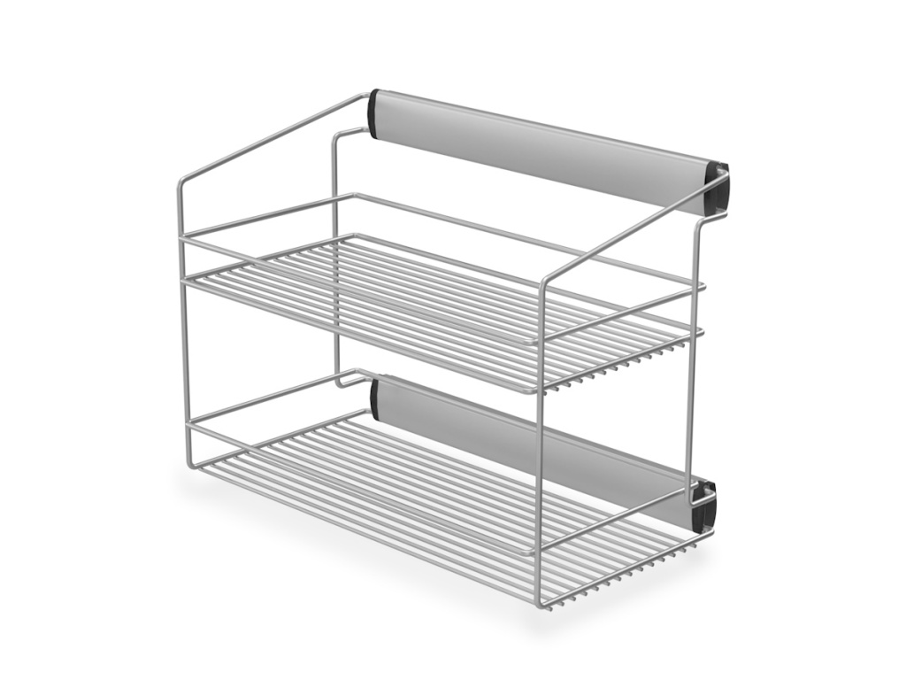 Levně In-Design Úložný dvoupatrový koš na oblečení Barva koše: šedá
