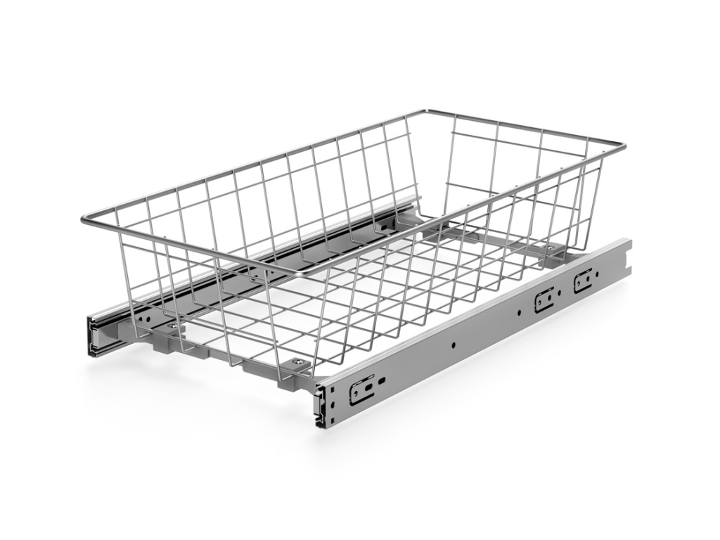 Levně In-Design Úložný šatní koš plný výsuv tlumené zavírání výška 170 mm stříbrná Šířka koše (mm): 235 mm, Minimální nastavitelná šířka: 250 mm, Maximální nastavitelná šířka: 310 mm
