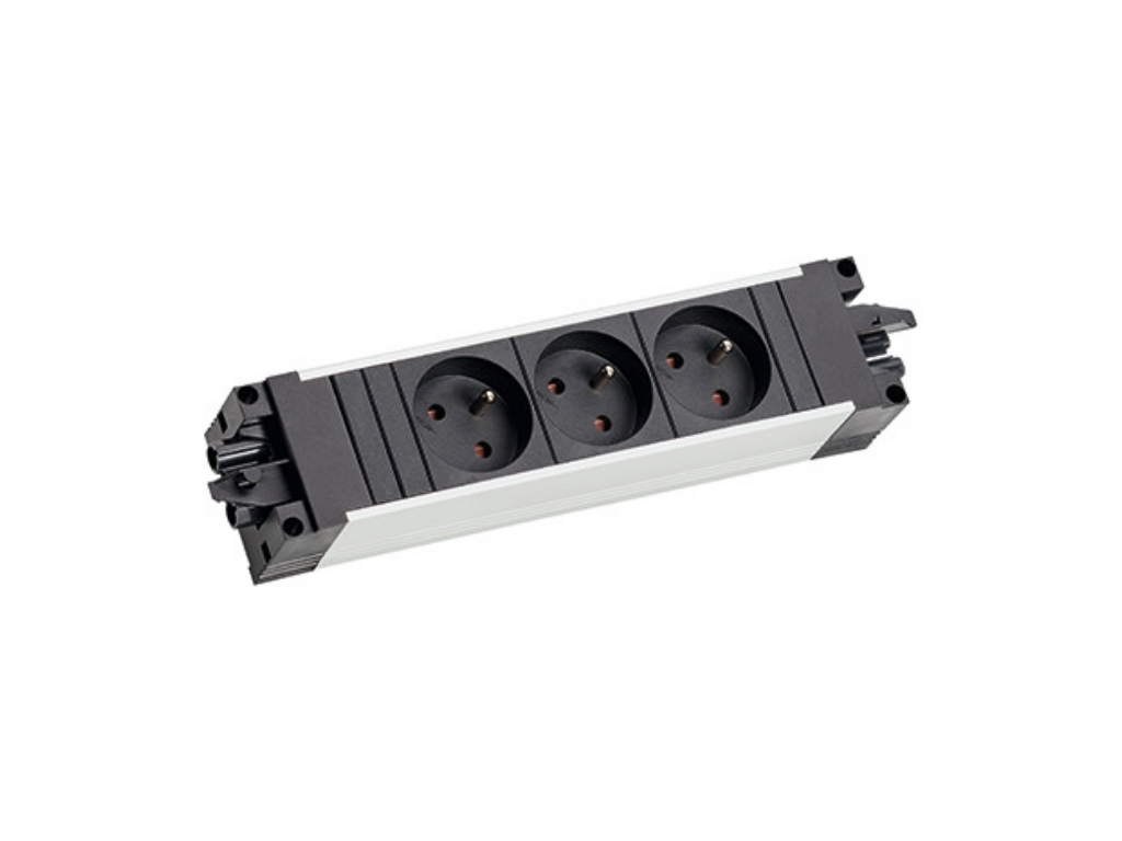 Levně BACHMANN Zásuvková jednotka STEP ALU 906.1075 - 3x 230V