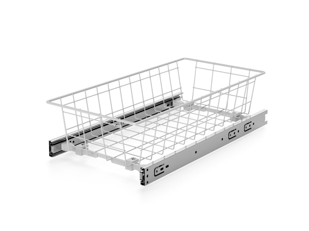 Levně In-Design Šatní koš na oblečení s plným výsuvem výška 120 mm bílá Šířka koše (mm): 235 mm, Minimální nastavitelná šířka: 250 mm, Maximální nastavitelná šířka: 310 mm