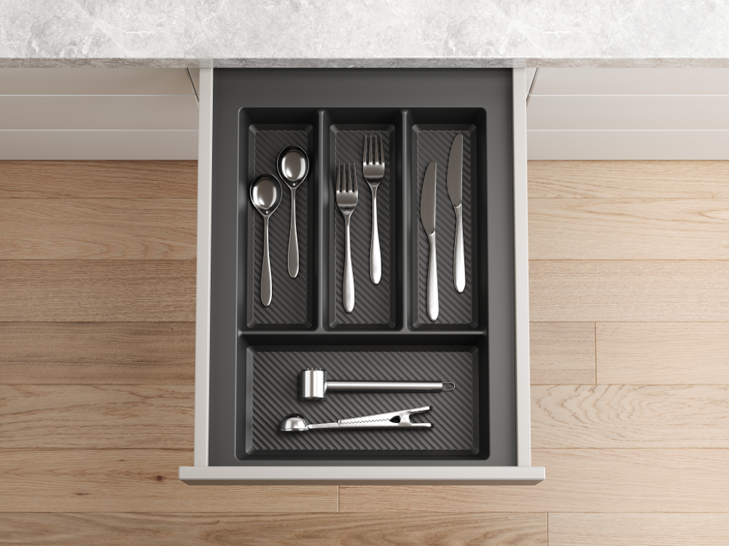 Levně In-Design Příborník Stripes 490 mm antracitový - různé šířky Šířka příborníku (mm): 290 - 350
