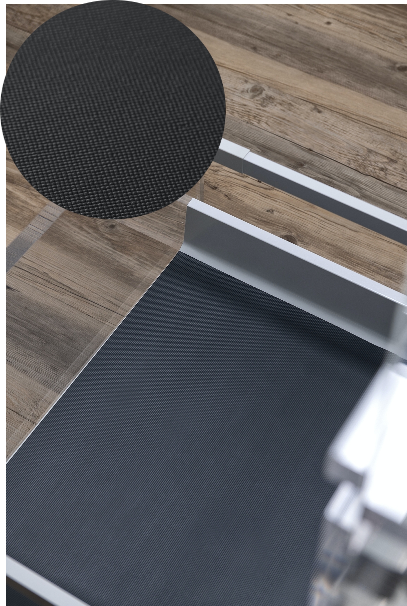 In-Design Protiskluzná podložka s TEXTIL vzorem 1,2 mm - antracit