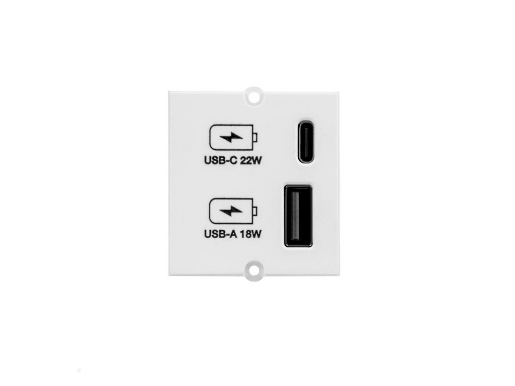 Levně BACHMANN Modul USB nabíječka 1xUSB "A" a 1x USB "C“ 917.2271 - bílý