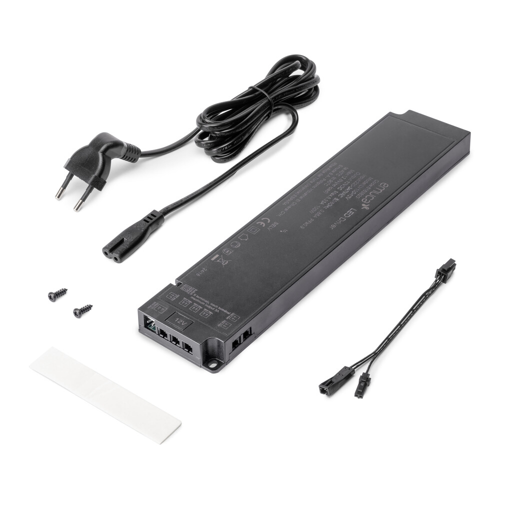 Levně EMUCA Napájecí zdroj Smart LED 12 V DC, ultra tenký, 6× výstup MINILED, SMART port Výkon trafa (W): 100