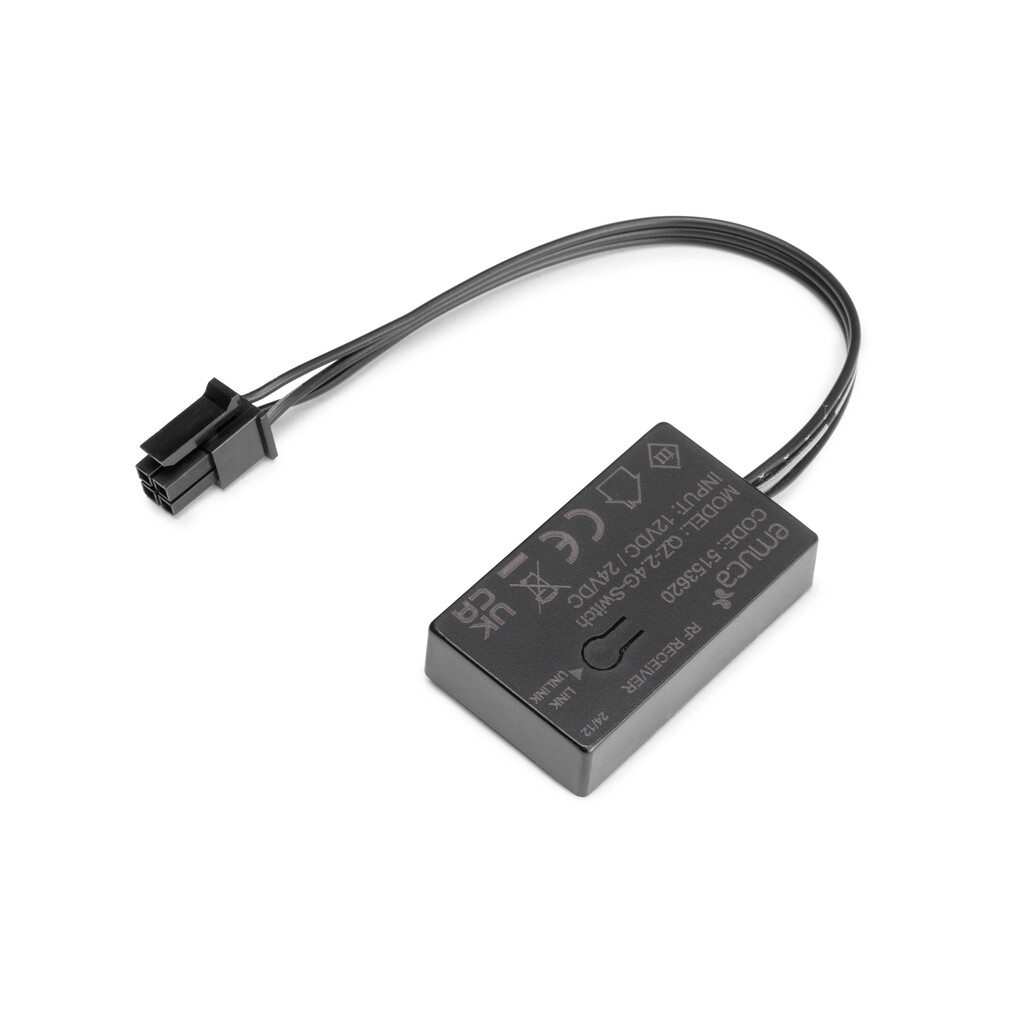 Levně Emuca S.R.L. RF přijímač pro bezdrátové ovládání osvětlení Smart LED, 12–24 V DC