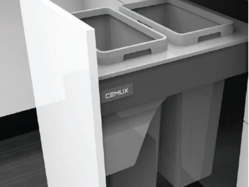 Levně Odpadkový koš Cemux Bins pro skříňku 450 mm 2x27L - antracit