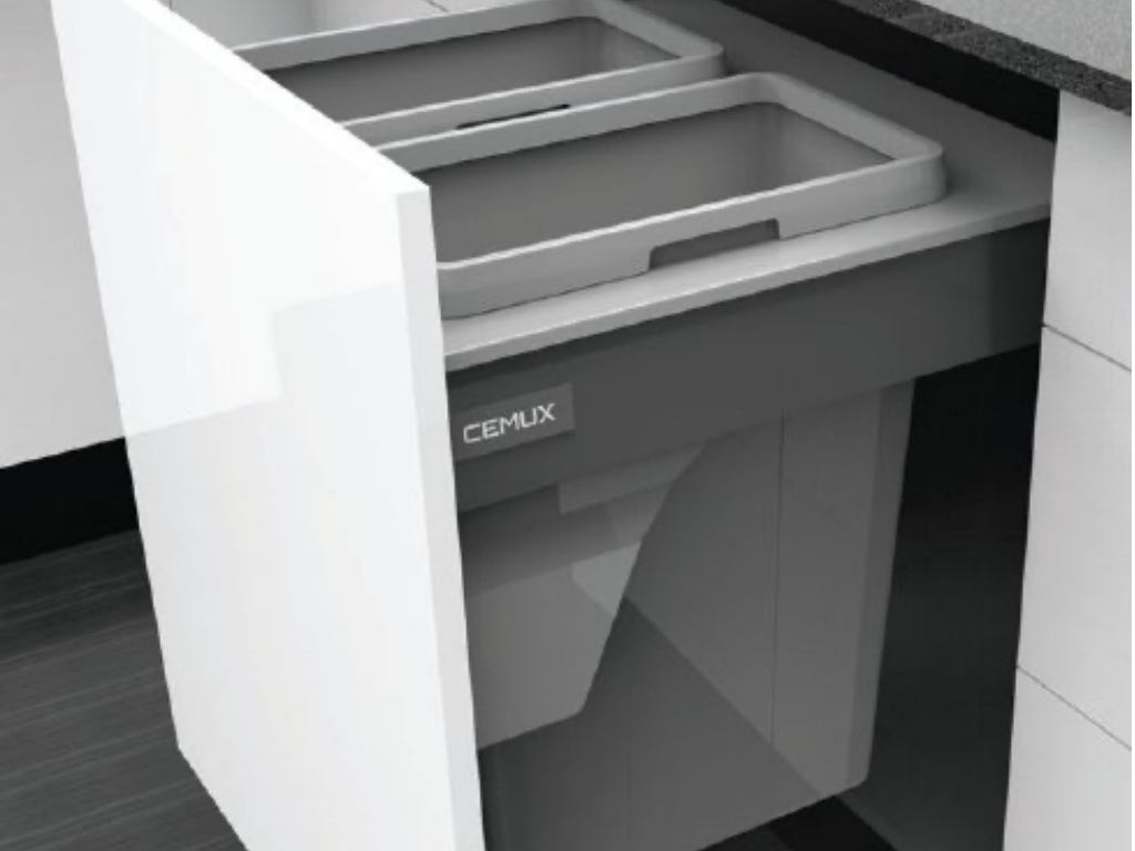 Levně Odpadkový koš Cemux Bins pro skříňku 600 mm 2x35L - antracit