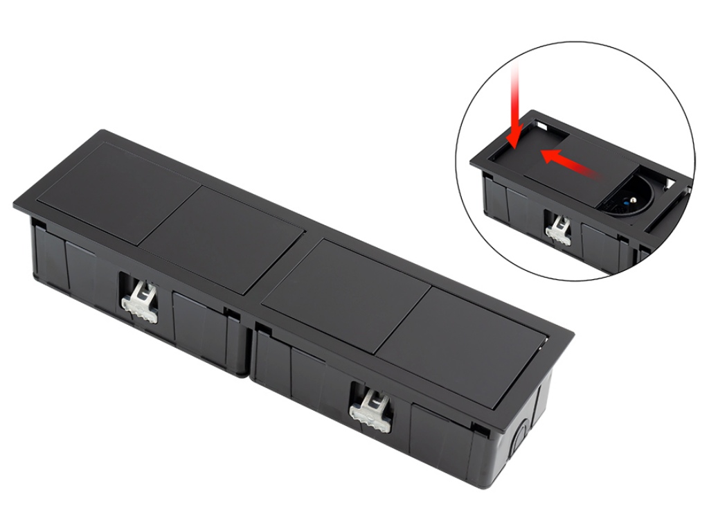 Levně VersaLogic Elektro zásuvka VersaHIT Mono Combi 2x230V - černá