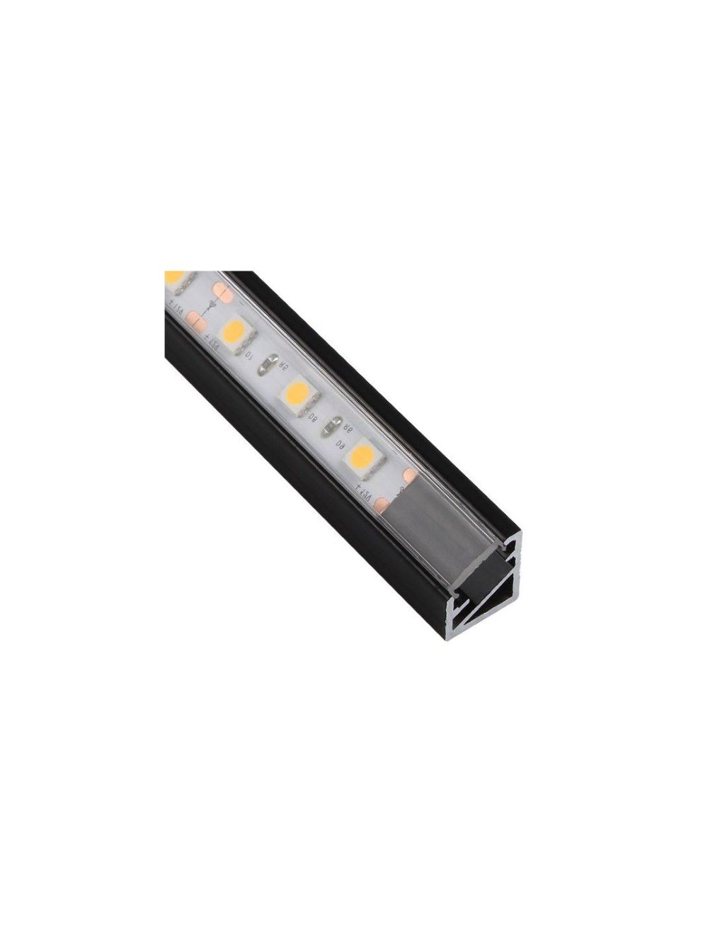 Levně IN-LIGHT Rohový LED profil TRI-LINE MINI černý Barva difuzoru: čirá