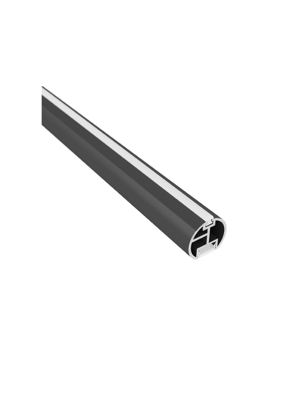 Levně IN-LIGHT Šatní tyč kulatá pro LED pásek včetně těsnění - černá