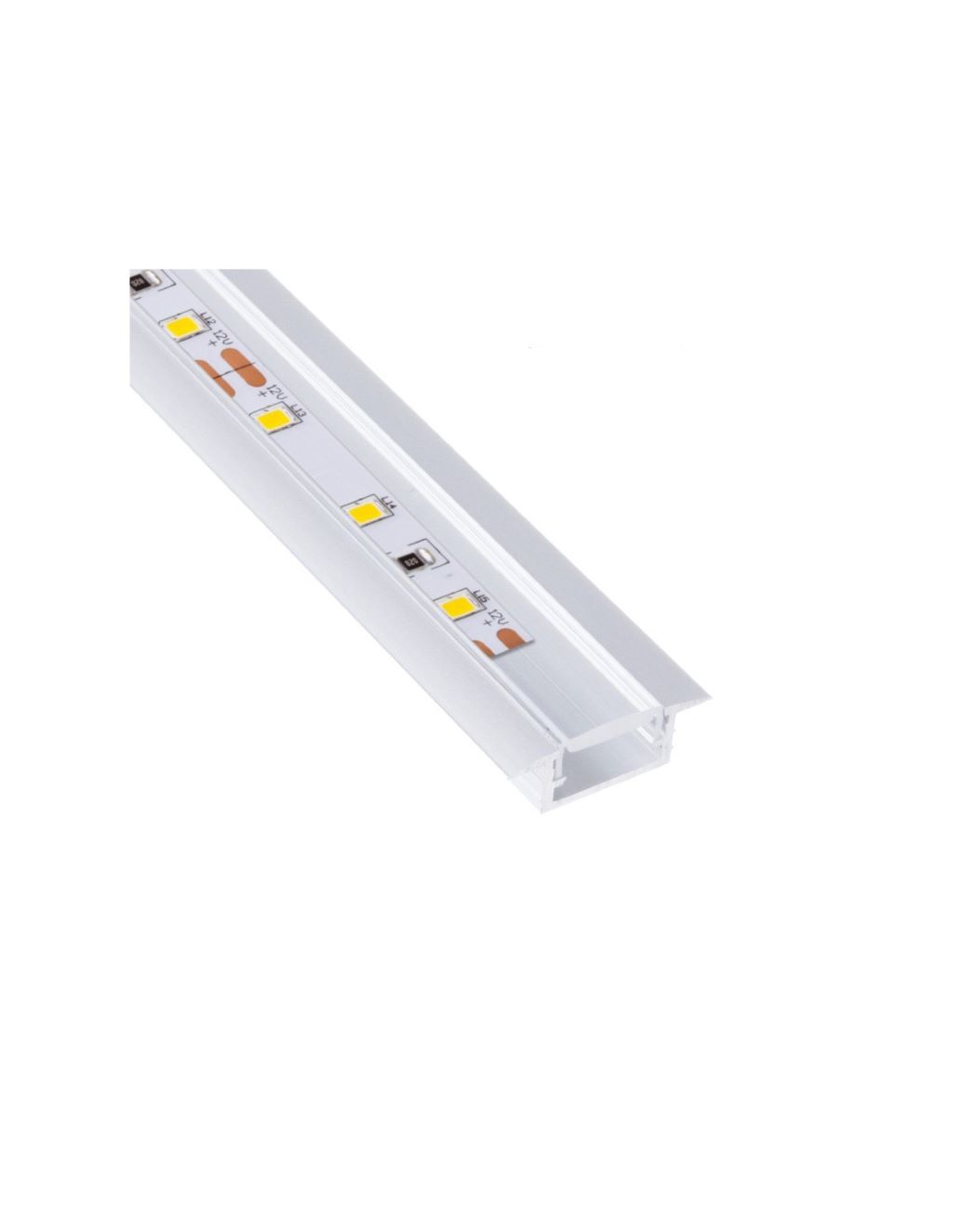 Levně IN-LIGHT Zapuštěný LED profil INLINE MINI XL eloxovaný hliník Barva difuzoru: čirá