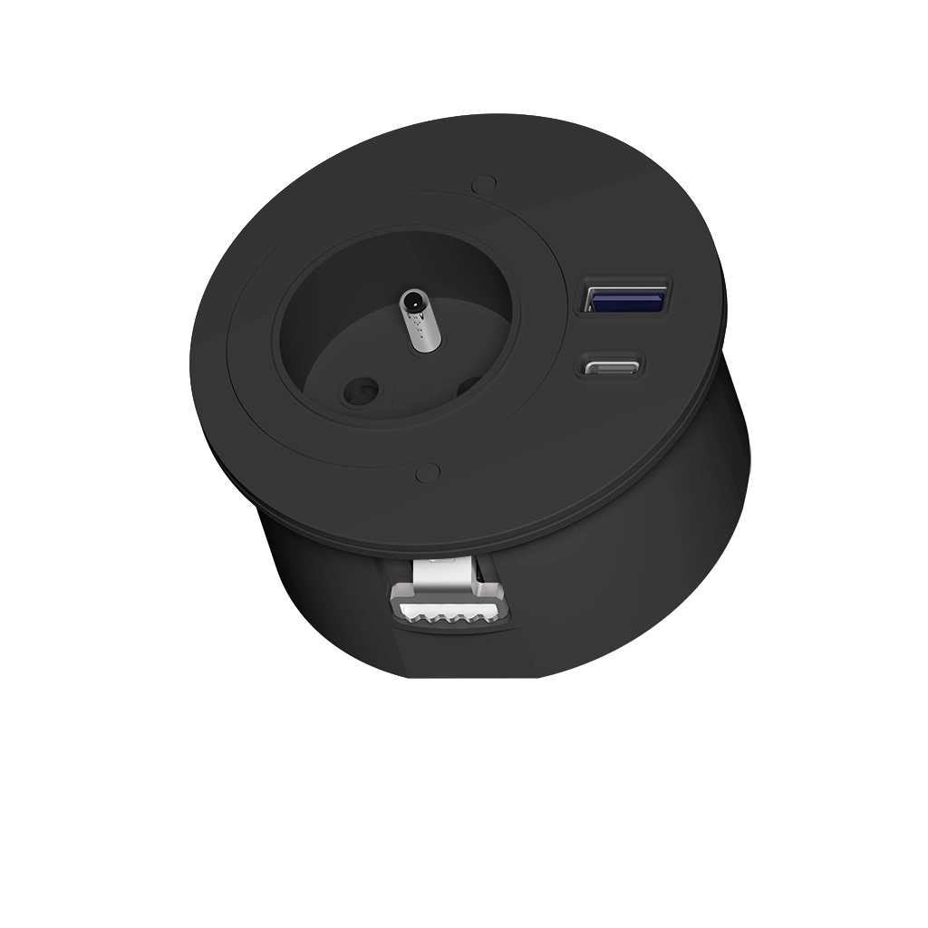 ASA Plastici Zásuvka VersaSpot 1x230V + USB A+C 15W černá GST18i3