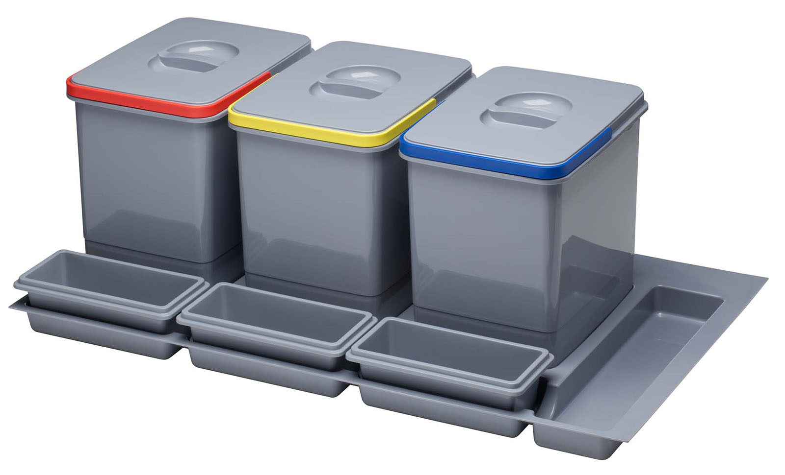 Levně Systém košů Sinks PRACTIKO 900 pro vložení do zásuvky 3x 12 L + misky