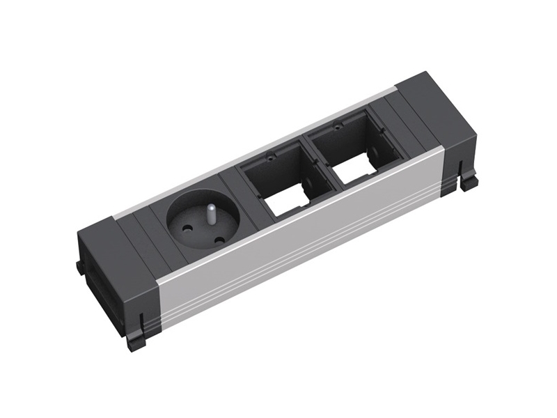 Levně BACHMANN Zásuvková jednotka POWER FRAME 2x uživ. modul, 1x 230V profil hliník 916.003