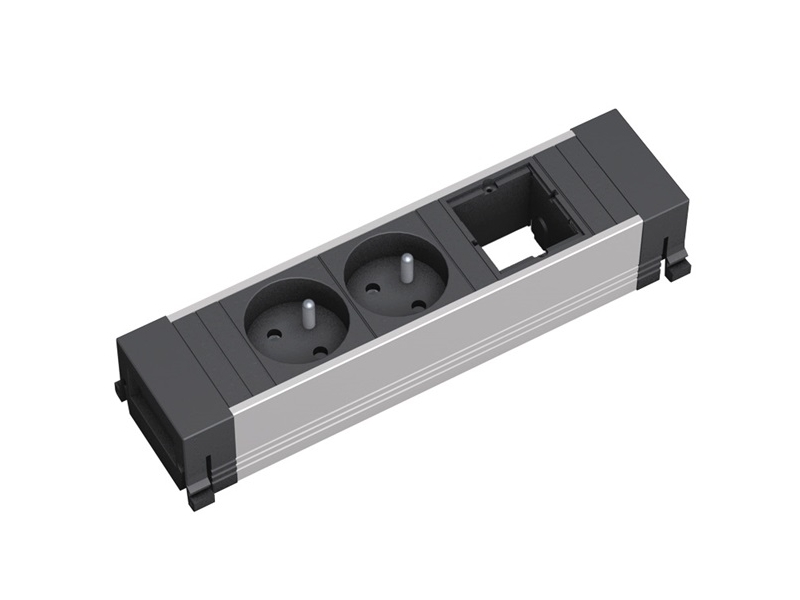 Levně BACHMANN Zásuvková jednotka POWER FRAME 1x uživ. modul, 2x 230V profil hliník 916.002