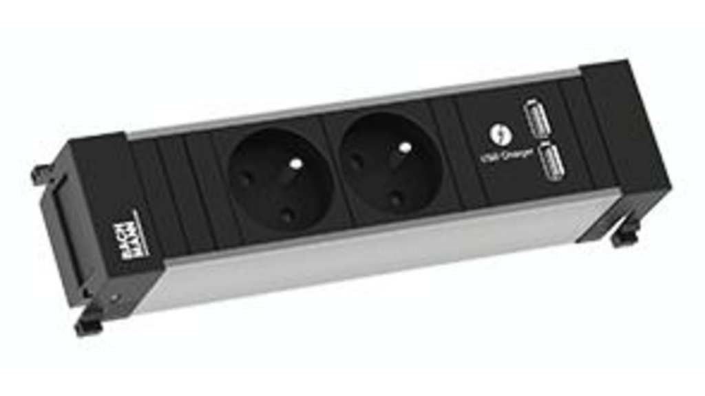 Levně BACHMANN Zásuvková jednotka POWER FRAME 2x 230V, 2x USB nabíječka profil hliník 916.103