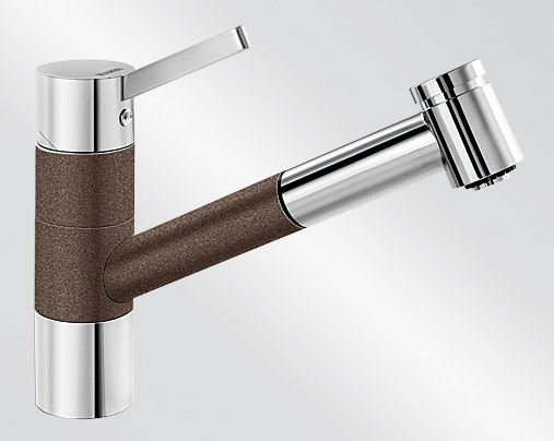 Blanco TIVO-S ND Silgranit-look dvoubarevná kávová/chrom lesk beztlaková