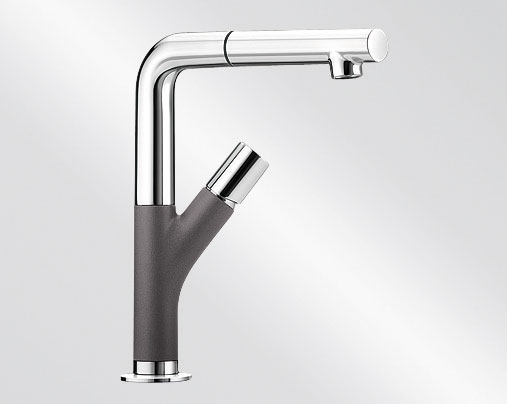 Blanco YOVIS-S Silgranit-look dvoubarevná šedá skála/chrom lesk