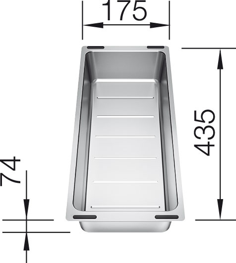 Levně BLANCO Miska nerez pro SUBLINE 435x175x74