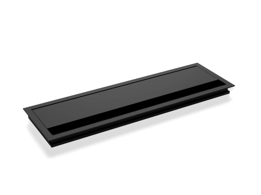 Levně In-Design Průchodka kabelů Geco do stolu hranatá hloubka 100 mm - různé délky černá Délka průchodky (mm): 320