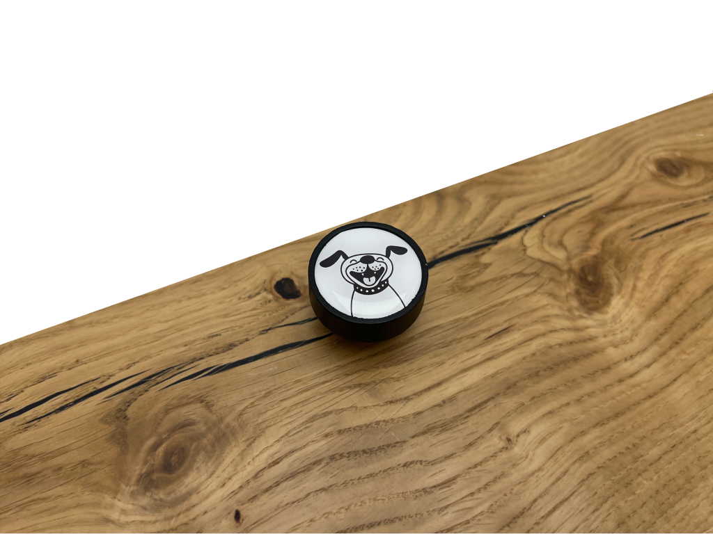 In-Design Nábytková knopka Bianco černá, motiv pes V106