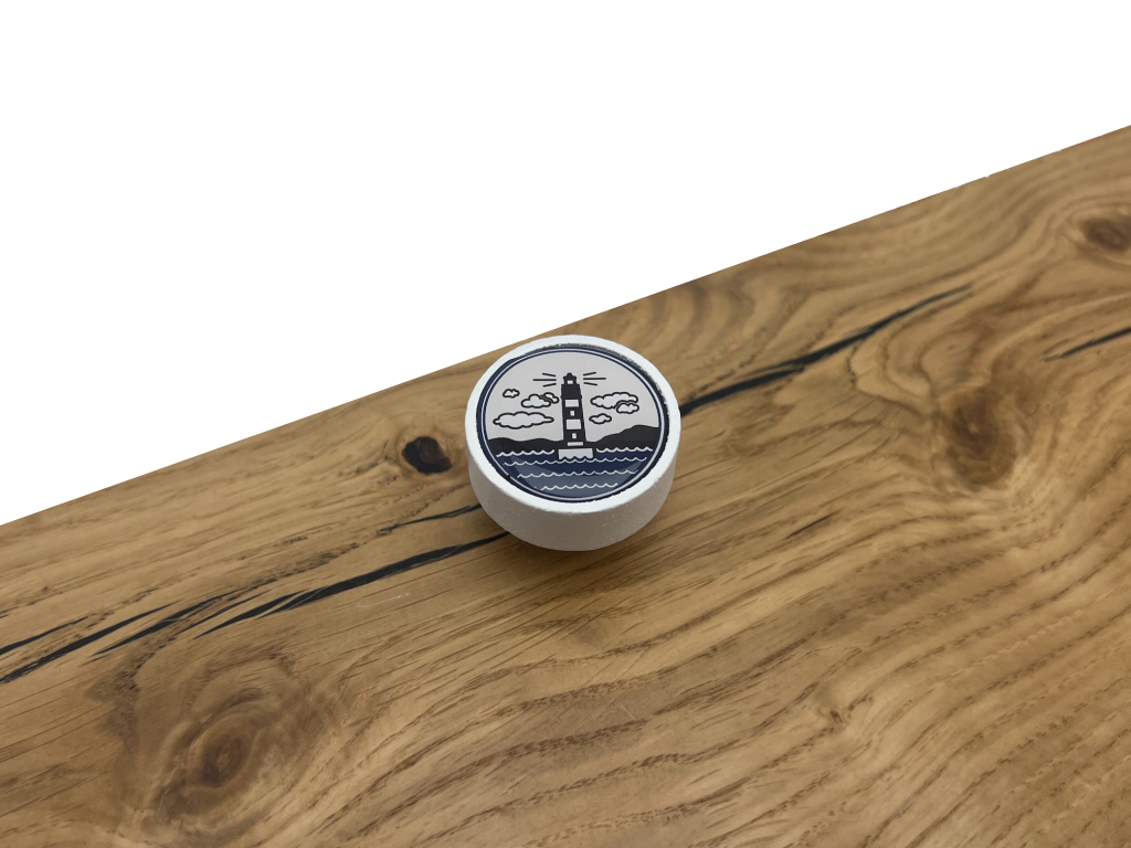 Levně In-Design Nábytková knopka Nero bílá, motiv maják V63
