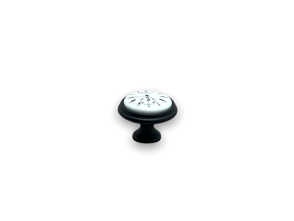 Levně Giusti Nábytková knopka Clock černá/porcelán