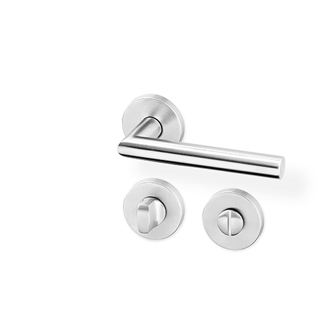 Levně AC-T SERVIS Dveřní klika TIPA nerez PullBloc - kulatá rozeta Mechanizmus rozety: PullBloc, Provedení kliky: vč. rozety WC