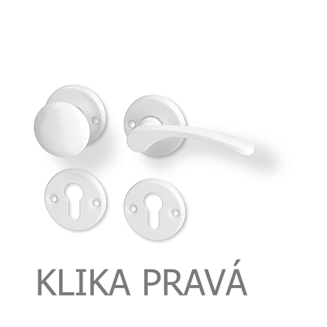 Levně AC-T SERVIS Dveřní klika VIOLA bílá - kulatá rozeta Provedení kliky: Koule/klika - levá