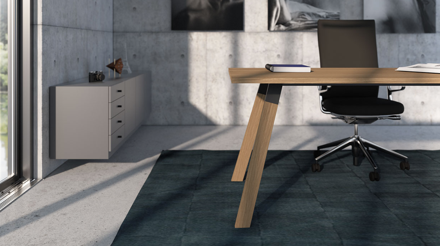 Levně VOGA Stolová podnož HIWOOD FE 70x30 šířka 800 mm, výška 715 mm RAL9005FE