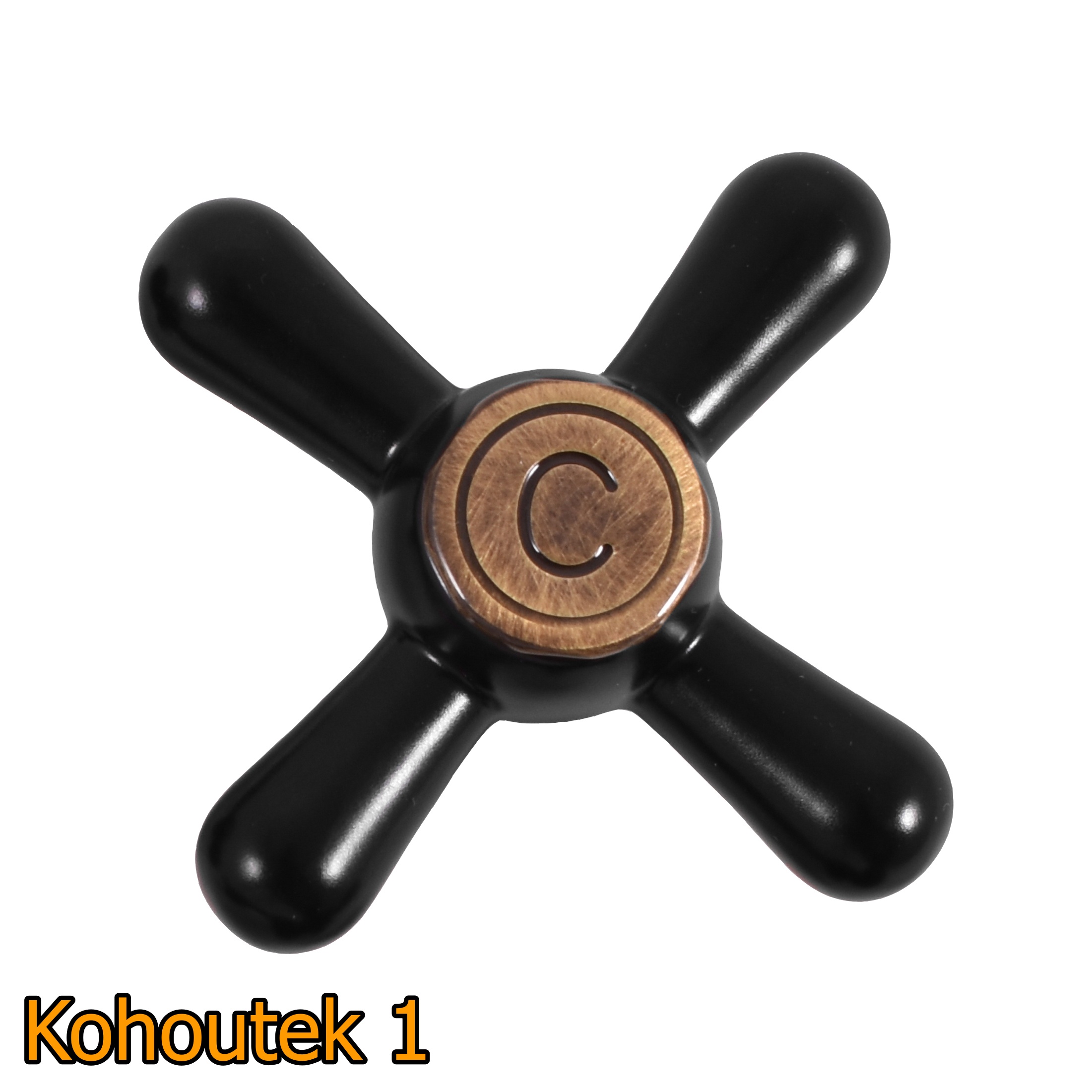 Český výrobce Kuchyňská vodovodní baterie RUSTIK-05 černá matná/stará mosaz Typ kohoutku: Kohoutek I